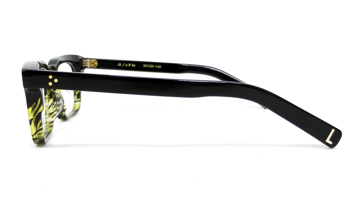 送料無料!薄型非球面レンズ付★【Less than human(レスザンヒューマン)43noakiko Col.9610(ブラック/デミアンバー)正規品】伊達メガネ・近視・乱視・老眼・遠視