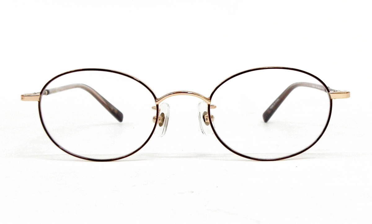 薄型非球面レンズ付【agnes b. アニエスべー 50-0103 Col.02(ライトゴールド・ブラウン)】