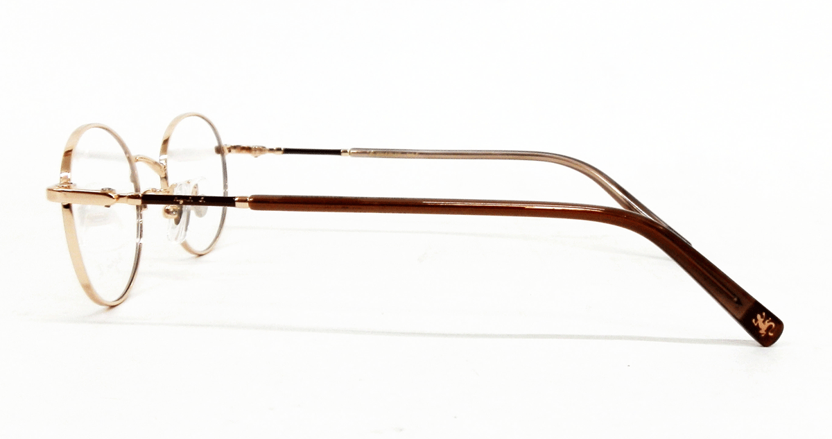 薄型非球面レンズ付【agnes b. アニエスべー 50-0103 Col.02(ライトゴールド・ブラウン)】