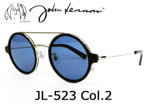 John Lennon（ジョンレノン） JL-523 Col.2（シルバー+ブルー）UVカット付サングラス