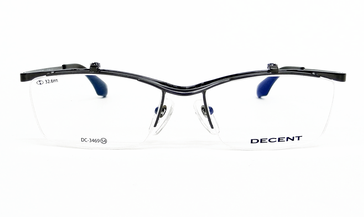 DECENT(ディセント)単式 跳ね上げ メガネフレーム DC-3469 Col.1(シャーリンググレー)ハネアゲ ハネ上げ FLIP UP フリップアップ