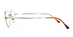 送料無料！薄型非球面レンズ付★丸型メガネの定番！【John Lennon（ジョンレノン） JL-1081 Col.1（ヘアラインゴールド）】デザインコレクションメガネセット（伊達メガネ・近視・乱視・老眼・遠視） 