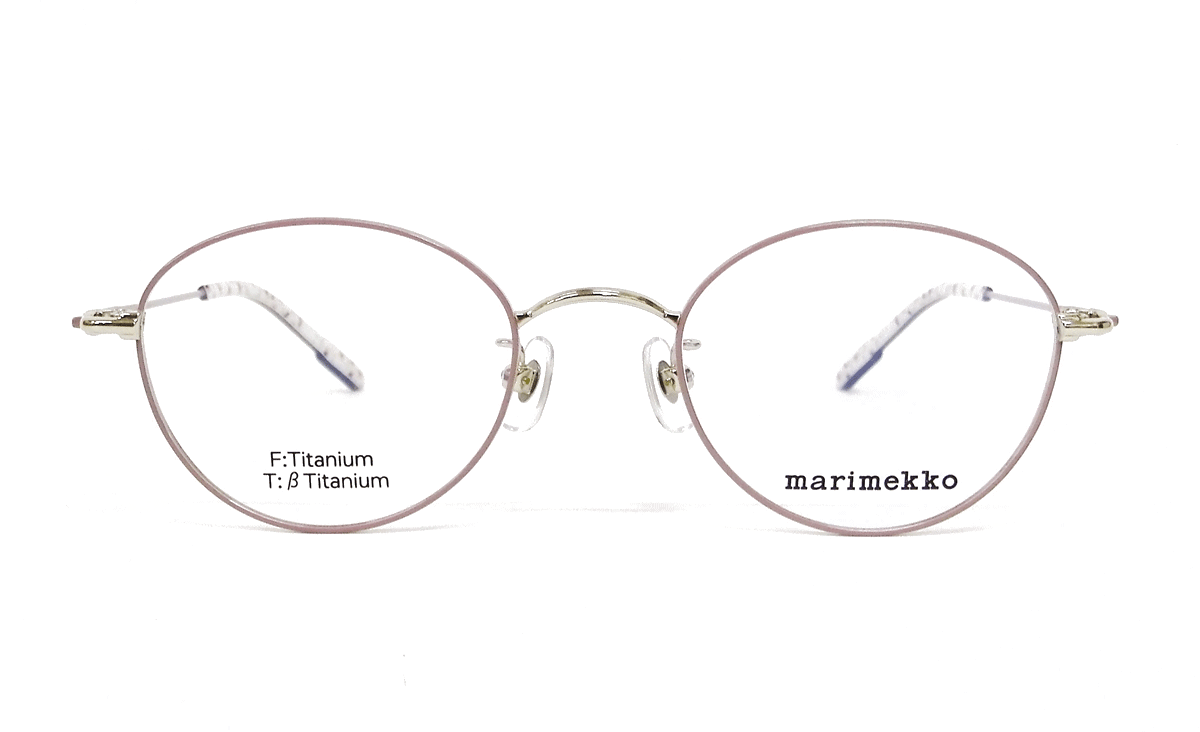 薄型非球面レンズ付【marimekko マリメッコ 32-0074 Col.02（ライトゴールド・モーヴピンク）Riina】
